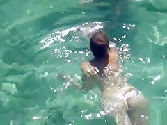 Horny Nudist Wife Playing with hubby's cock beach voyeur spy