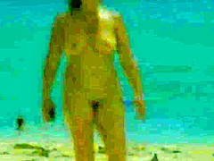 Spy Beach Mature with hard nipple Moms