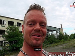 PUBLIC PICK UP DATE - german blonde hooker slut have a real sexdate pov