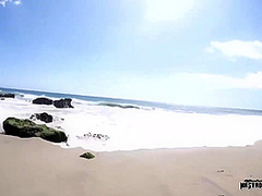 Sexy Girl, Candice Dare Is Sucking Dick On The Beach And Expecting To Get Fucked, From Behind