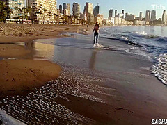 Wet Shoot On A Public Beach With Crazy Model. Risky Outdoor Masturbation. Foot Fetish. Pee In Jeans
