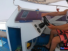 Rented a boat for a day and had sex on it with his Asian teen girlfriend