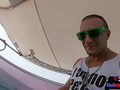 Rented a boat for a day and had sex on it with his Asian teen girlfriend
