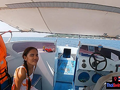 Rented a boat for a day and had sex on it with his Asian teen girlfriend