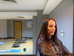Brunette With Juicy Ass Doing Fitness With Lovense Lush In Pussy (lovense Control)