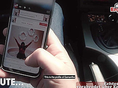 Fat chubby housewife with big natural tits at public EroCom Date pick up with facial