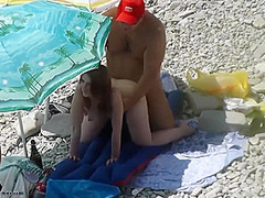 Teen Gets Fucked In Public Beach By Older Man