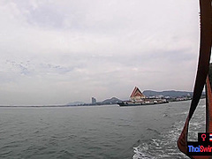 Real amateur couple blowjob and sex outdoor in public on an island