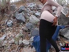 Real amateur couple blowjob and sex outdoor in public on an island