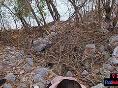 Real amateur couple blowjob and sex outdoor in public on an island