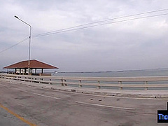 Real amateur couple blowjob and sex outdoor in public on an island