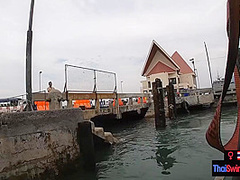 Real amateur couple blowjob and sex outdoor in public on an island