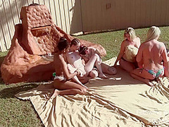 Nasty lesbo sluts fingering and toying wet cunt to orgasm