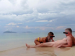 Sex On The Beach! Savage Fuck With Petite Asian Blonde - Amateur Couple Ninacola