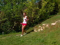 Candy Cat In Alberta Kandi Fingering Her Pink Pussy Outdoors