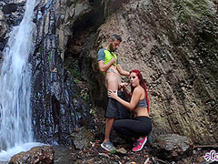 Public Sex In A Waterfall