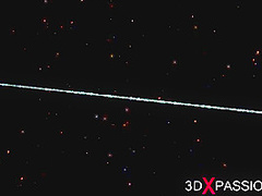 Hot sex on th exoplanet! An alien gets fucked by a spacewoman in spacesuit with strapon