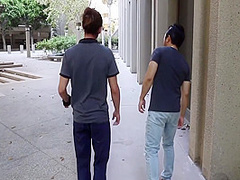 Two Asian Males Double Team Train Blonde Tiny Pink Pussy Amwf