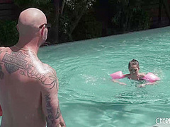 Petite Brunette Is Big Enough To Swim, and Big Enough To Fuck