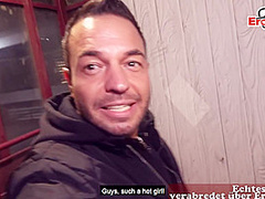 german fat chubby milf at real public pickup date at train station pov