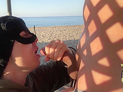 Bitch On The Beach - Blowjob And Piss