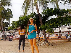 No Panties At Beach Party # Flashing In Public