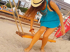 No Panties At Beach Party # Flashing In Public