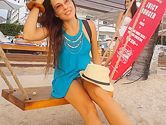 No Panties At Beach Party # Flashing In Public