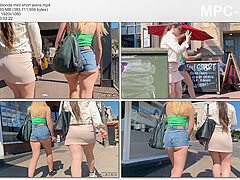 blonde mini short jeans