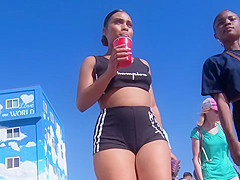 big ass brunette with short tight hot spy