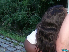 Jai James - A Black Stacked Hoe Sucks A White Dick And Is Fucked On-camera In The Woods