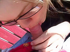 Cutie at the playground is great at sucking