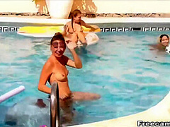 Wild Masturbating Pool Party
