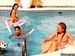 Wild Masturbating Pool Party