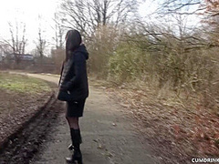 Fucked and creampied by strangers at the highway during corona lockdown