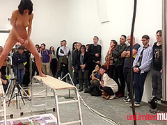 Naked Skinny Vixen In The Museum - Public Nudity