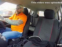 Curvy Uk Driving Student Doggystyled In Car