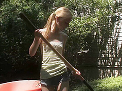Skinny Teen Girl Masturbates Outdoor