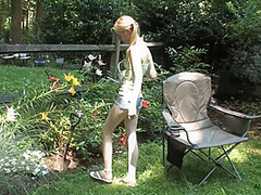Skinny Teen Girl Masturbates Outdoor