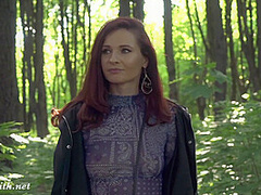 Jeny Smith. Long Summer Walk. Naked in forest