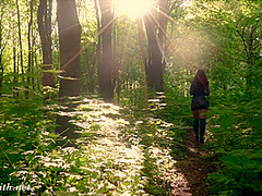 Jeny Smith. Long Summer Walk. Naked in forest