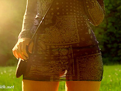 Jeny Smith. Long Summer Walk. Naked in forest