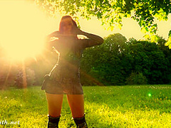 Jeny Smith. Long Summer Walk. Naked in forest