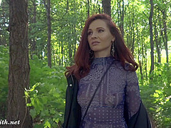 Jeny Smith. Long Summer Walk. Naked in forest