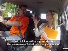 Public Uk Driving Student Doggystyled In Car