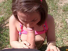 Raunchy Babe Sucking Male Pole In Public - Rita Jalace
