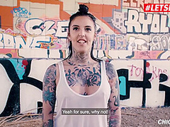 Busty Tattooed Spanish Chick Fucked Super Hard Outside - Emilio Ardana