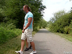 Short-haired Milf Sucks Big Dick In The Forest