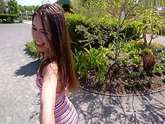 Real S - Beautiful Brunette Exposes Her Titties In Public