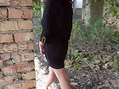 Public Walk In A See-through Dress In An Abandoned Building Short Version